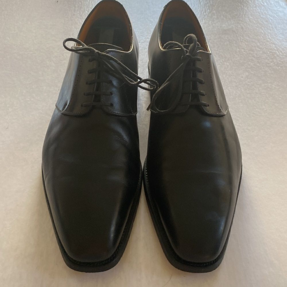 JM Weston Men’s Black Leather Derbys Size 7 UK or about Size 8 US.Made in France